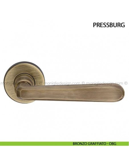 Maniglia per porta Pressburg Arieni bronzo graffiato