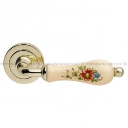 Maniglia in porcellana fiorata per porta Iris Arieni