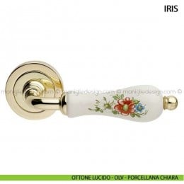 Maniglia in porcellana fiorata per porta Iris Arieni 2
