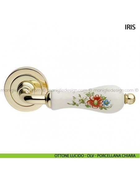 Manillas Para Puertas En Latón Con Agarre De Cerámica Blanca, Modelo Cigno De Arieni, Hechas En Italia