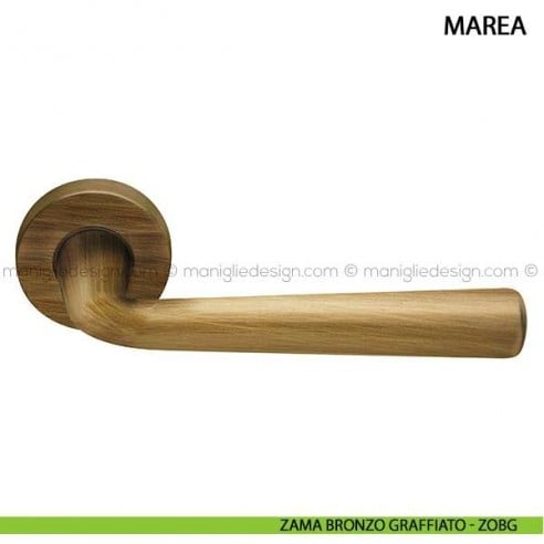 Maniglia per porta Marea Arieni zama bronzo graffiato - ZOBG
