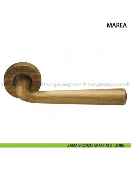 Maniglia per porta Marea Arieni zama bronzo graffiato - ZOBG