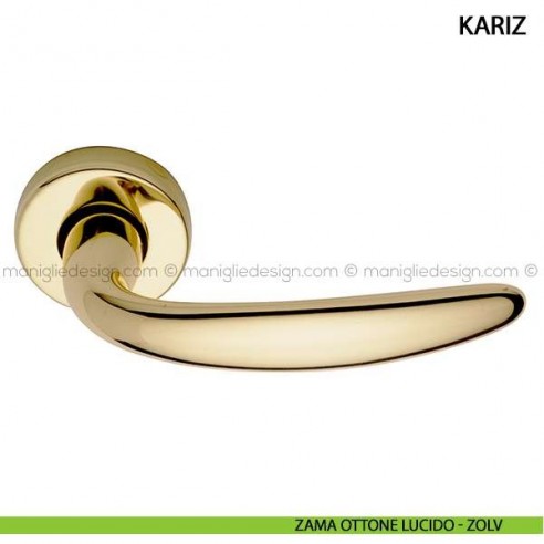 Maniglia per porta Kariz Arieni zama ottone lucido