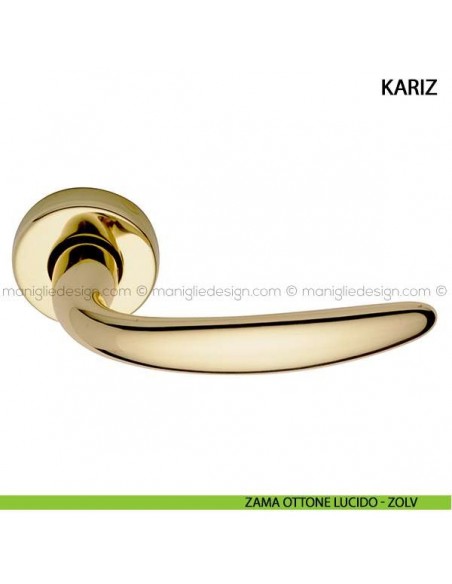 Maniglia per porta Kariz Arieni zama ottone lucido