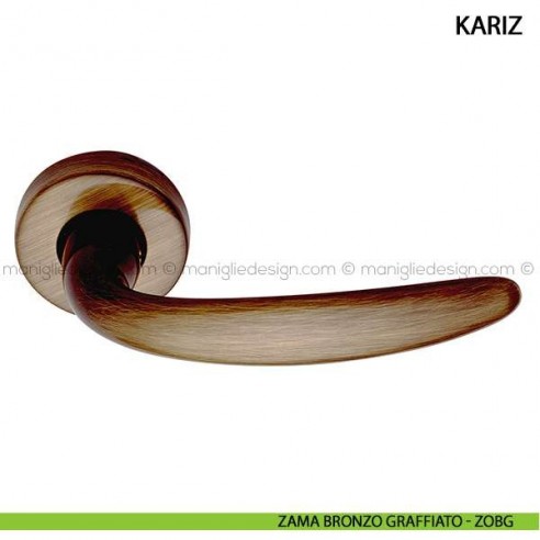 Maniglia per porta Kariz Arieni zama bronzo graffiato