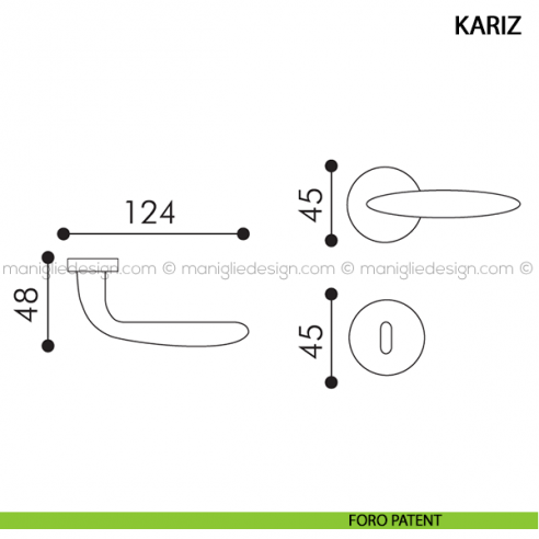 Maniglia per porta Kariz Arieni foro patent