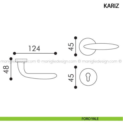 Maniglia per porta Kariz Arieni foro yale