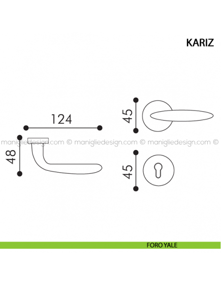 Maniglia per porta Kariz Arieni foro yale