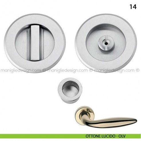 Kit tondo nottolino + taglio vite con trascinatore e serratura art.14 ottone lucido - OLV