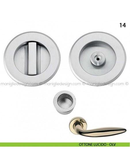 Kit tondo nottolino + taglio vite con trascinatore e serratura art.14 ottone lucido - OLV