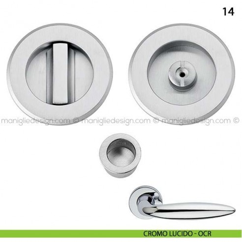 Kit tondo nottolino + taglio vite con trascinatore e serratura art.14 cromo lucido - OCR