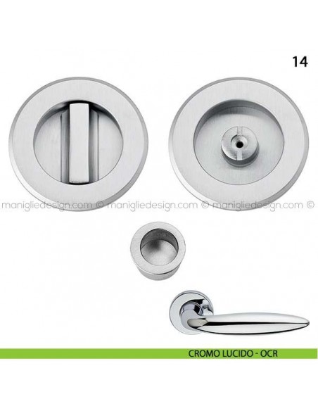 Kit tondo nottolino + taglio vite con trascinatore e serratura art.14 cromo lucido - OCR