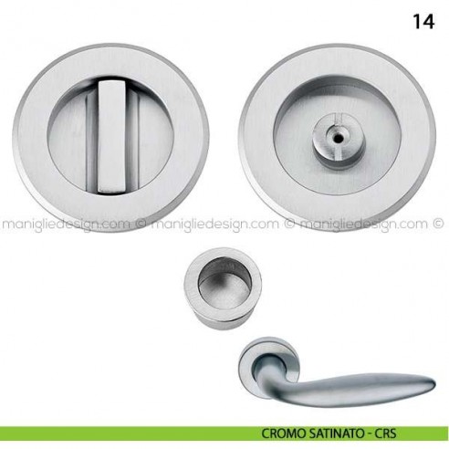 Kit tondo nottolino + taglio vite con trascinatore e serratura art.14 cromo satinato - CRS