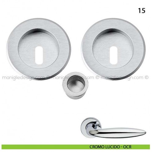 Kit tondo foro chiave con trascinatore e serratura art.15 cromo lucido - OCR