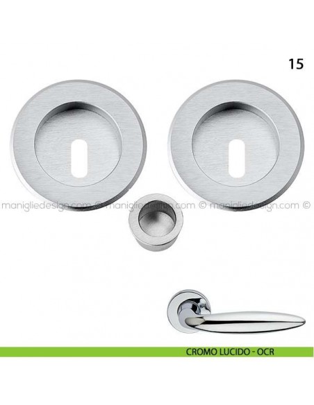 Kit tondo foro chiave con trascinatore e serratura art.15 cromo lucido - OCR