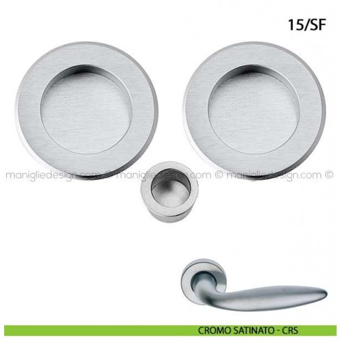 Kit tondo senza foro chiave con trascinatore art.15/SF cromo satinato - CRS
