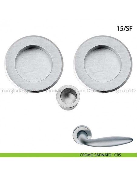 Kit tondo senza foro chiave con trascinatore art.15/SF cromo satinato - CRS