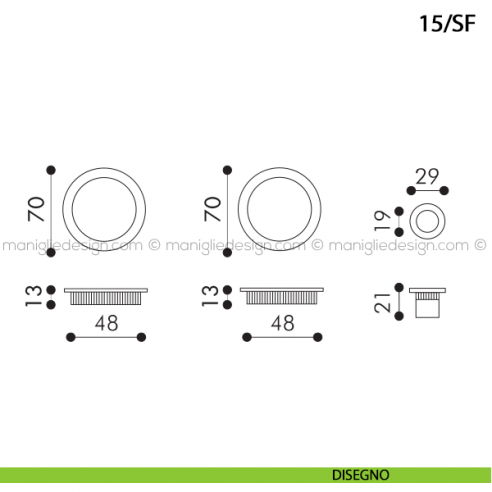 Kit tondo senza foro chiave con trascinatore art.15/SF disegno