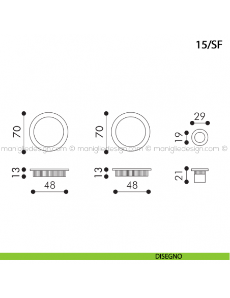 Kit tondo senza foro chiave con trascinatore art.15/SF disegno
