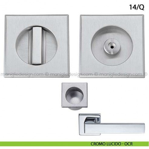 Kit quadrato nottolino + taglio vite con trascinatore e serratura art.14/Q cromo lucido - OCR