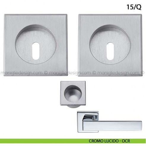 Kit quadrato foro chiave con trascinatore e serratura art.15/Q cromo lucido - OCR