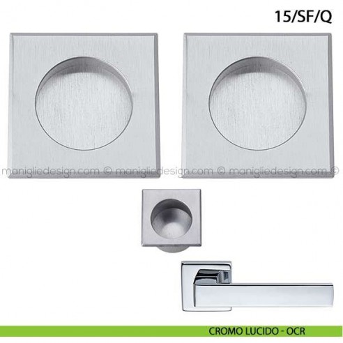 Kit quadrato senza foro chiave con trascinatore art.15/SF/Q cromo lucido - OCR