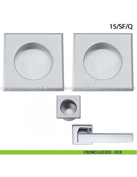 Kit quadrato senza foro chiave con trascinatore art.15/SF/Q cromo lucido - OCR