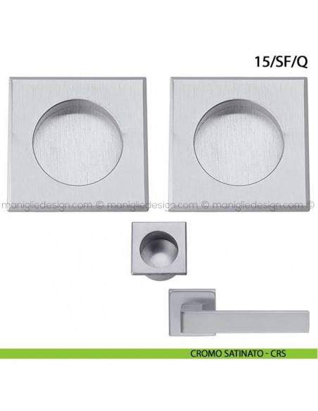 Kit quadrato senza foro chiave con trascinatore art.15/SF/Q cromo satinato - CRS