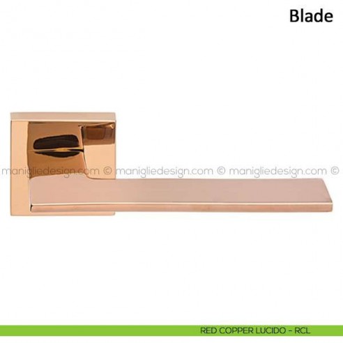 Maniglia per porta Blade Frascio red copper lucido