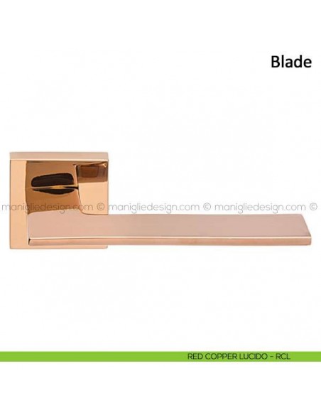 Maniglia per porta Blade Frascio red copper lucido