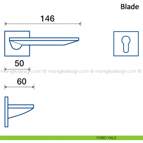 Maniglia per porta Blade Frascio foro yale