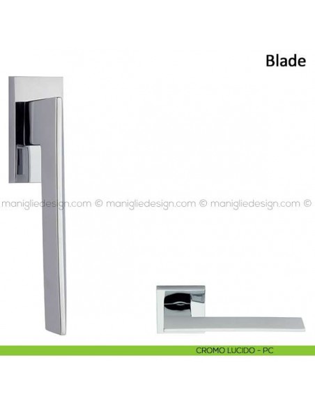 Maniglia per finestra martellina DK Blade Frascio cromo lucido