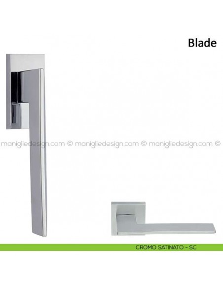 Maniglia per finestra martellina DK Blade Frascio cromo satinato