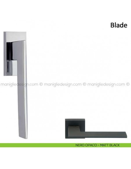 Maniglia per finestra martellina DK Blade Frascio nero opaco
