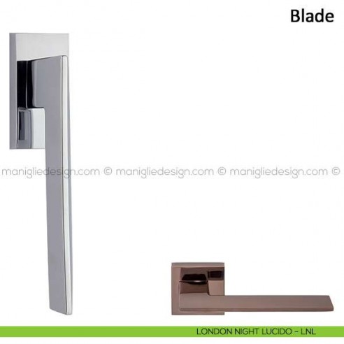 Maniglia per finestra martellina DK Blade Frascio london night lucido