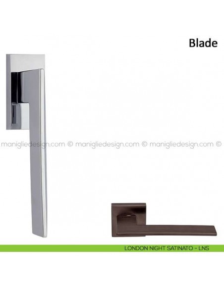 Maniglia per finestra martellina DK Blade Frascio london night satinato