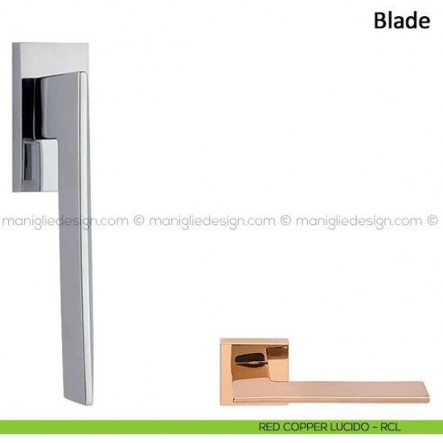 Maniglia per finestra martellina DK Blade Frascio red copper lucido