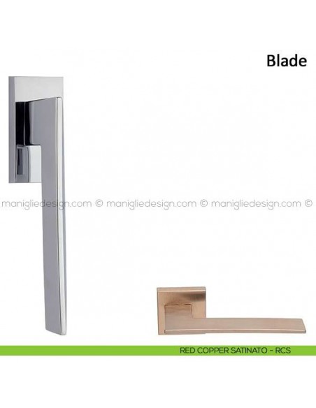 Maniglia per finestra martellina DK Blade Frascio red copper satinato
