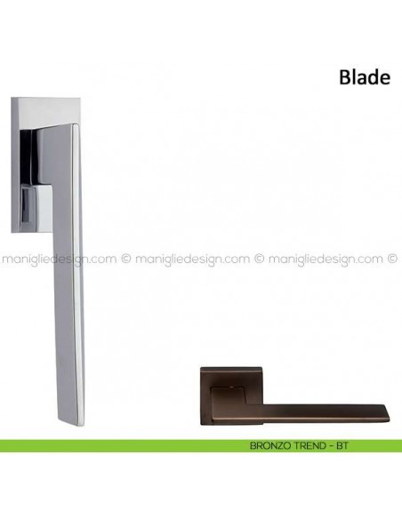 Maniglia per finestra martellina DK Blade Frascio bronzo trend