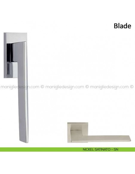 Maniglia per finestra martellina DK Blade Frascio nickel satinato