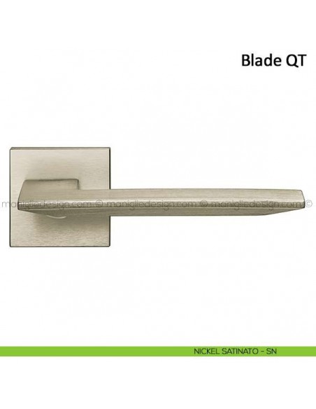 Maniglia per porta Blade Frascio con rosetta bassa nickel satinato