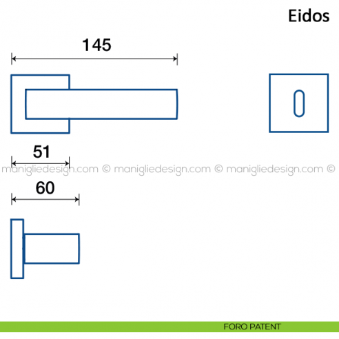 Maniglia per porta Eidos Frascio foro patent