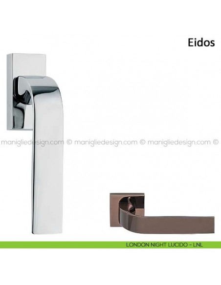 Maniglia per finestra martellina DK Eidos Frascio london night lucido