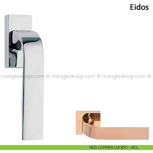 Maniglia per finestra martellina DK Eidos Frascio red copper lucido