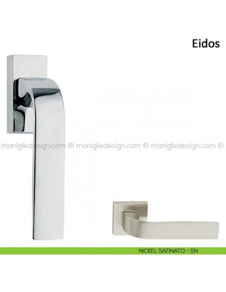 Maniglia per finestra martellina DK Eidos Frascio nickel satinato