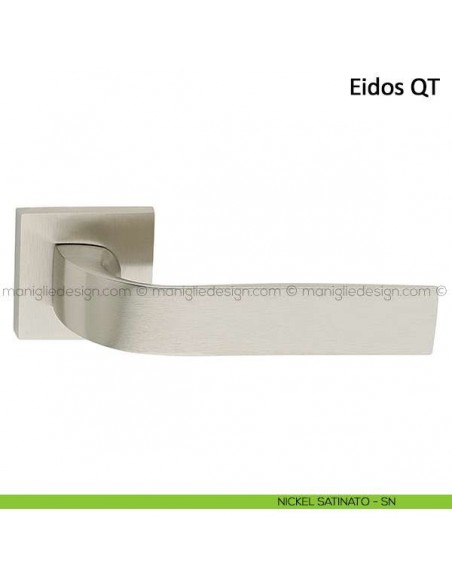 Maniglia per porta Eidos Frascio con rosetta bassa nickel satinato