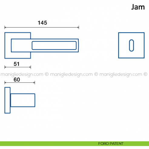 Maniglia per porta Jam Frascio foro patent