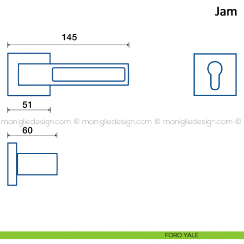Maniglia per porta Jam Frascio foro yale