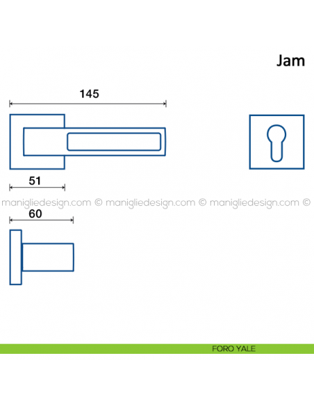 Maniglia per porta Jam Frascio foro yale