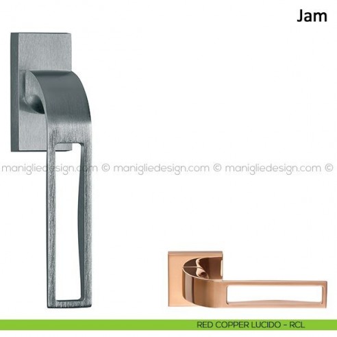 Maniglia per finestra martellina DK Jam Frascio red copper lucido